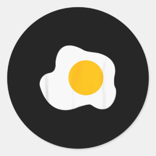 Fried Egg Graphic Funny Breakfast Eggs Lover Classic Round Sticker
