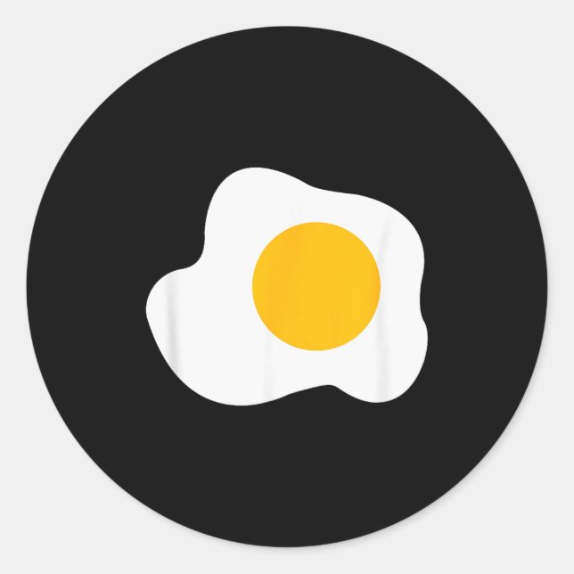 Fried Egg Graphic Funny Breakfast Eggs Lover  Classic Round Sticker (Front)