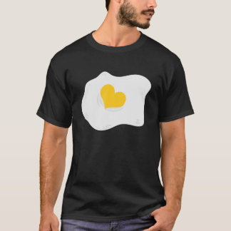 Fried Egg Heart Egg Pun Vegan Breakfast T-Shirt