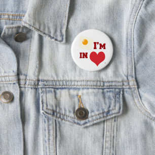 Fried Egg I Am In Love Fun Heart Design 6 Cm Round Badge
