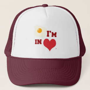 Fried Egg I Am In Love Fun Heart Slogan Trucker Hat