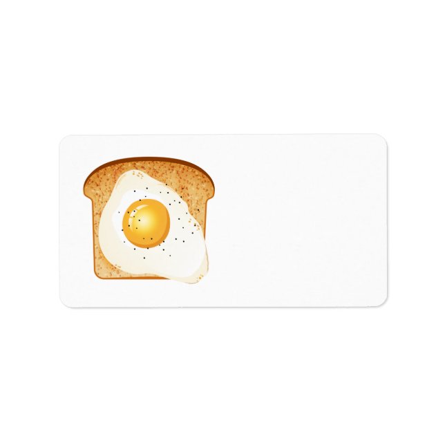 Fried egg on toast label (Front)