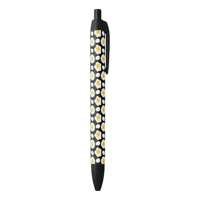 Fried Egg Pattern Breakfast Lovers Daisy Flower Black Ink Pen (Bottom (Vertical))