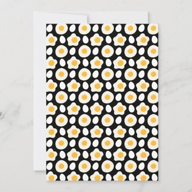 Fried Egg Pattern Breakfast Lovers Daisy Flower Invitation (Front)