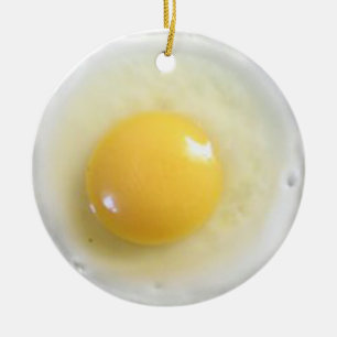 fried egg photo ceramic ornament