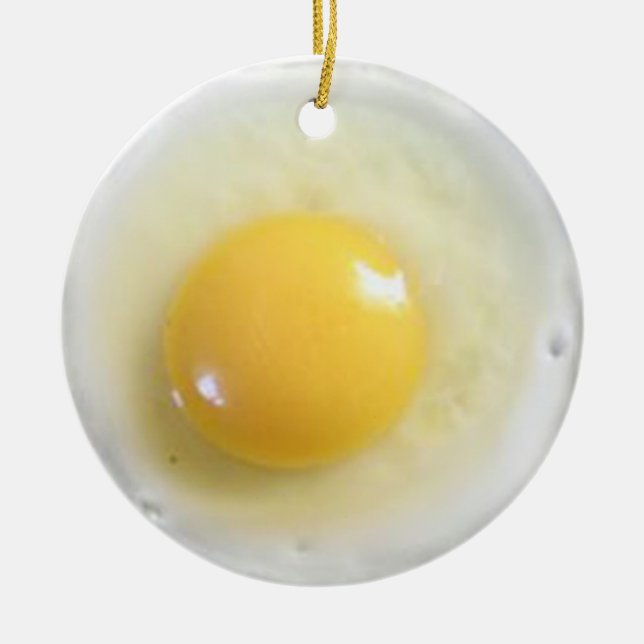 fried egg photo ceramic ornament (Front)