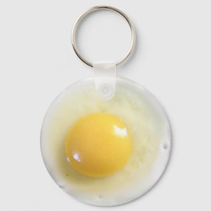 fried egg photo key ring