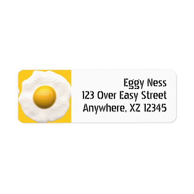 Fried Egg Return Address Label (Front)