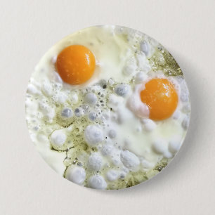 Fried eggs 7.5 cm round badge