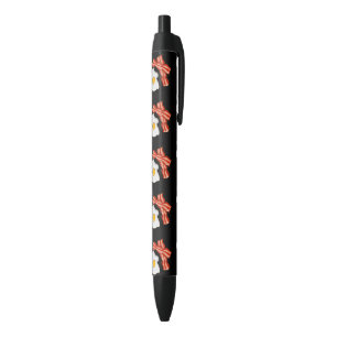 Fried Eggs Bacon Breakfast Lovers Foodie Junk Food Black Ink Pen