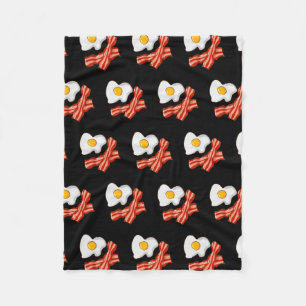 Fried Eggs Bacon Breakfast Lovers Foodie Junk Food Fleece Blanket