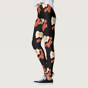 Fried Eggs Bacon Breakfast Lovers Foodie Junk Food Leggings