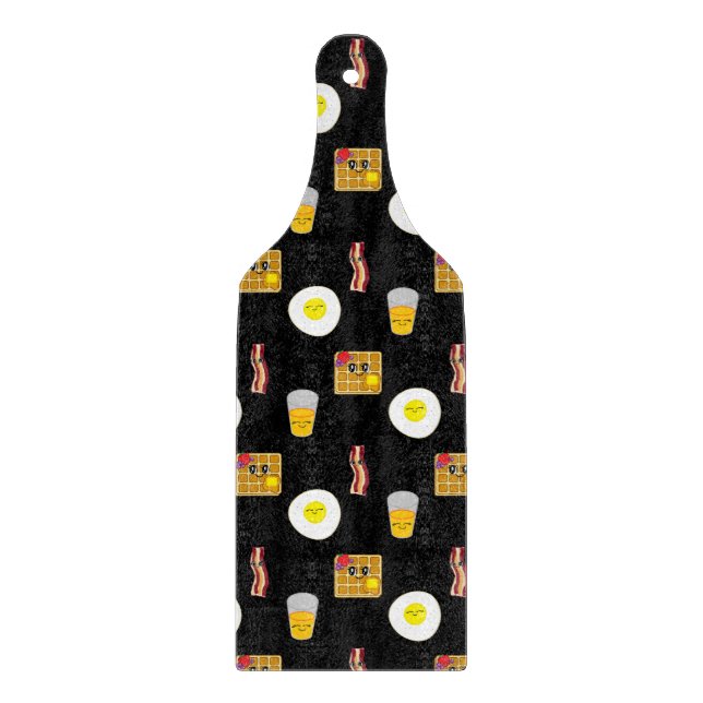 Fried Eggs, Bacon, Waffles and Orange Juice Cutting Board (Front)