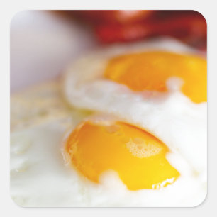 Fried eggs breakfast square sticker