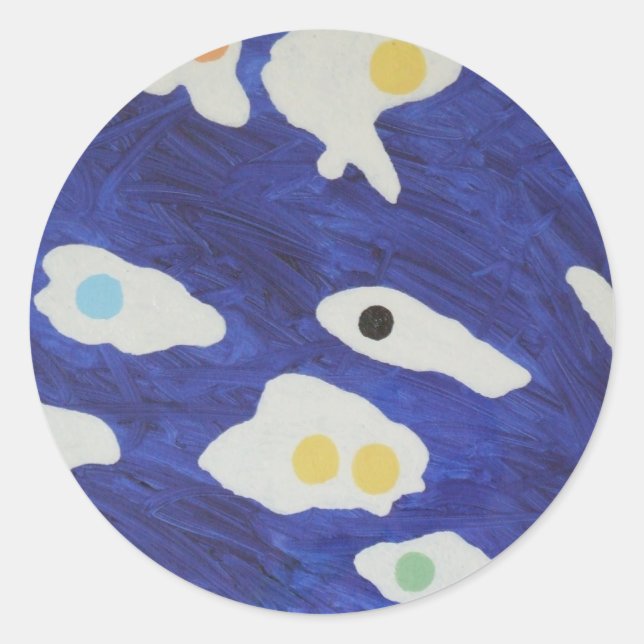 Fried Eggs Classic Round Sticker (Front)