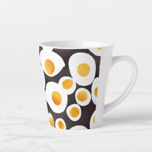Fried eggs for breakfast latte mug