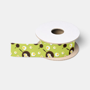 Fried Eggs Fun Food Design Satin Ribbon