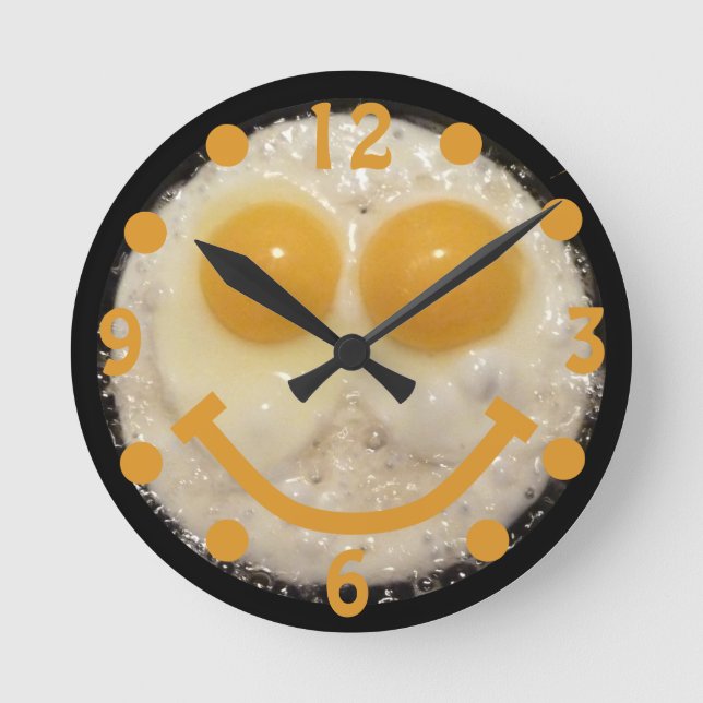 Fried Eggs Happy Face Clock (Front)