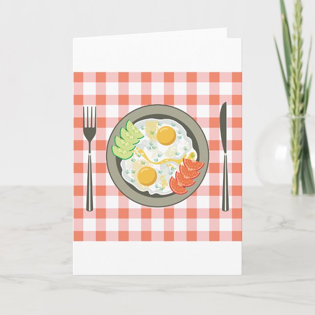 Fried Eggs On A Plate Greeting Cards (Creator Uploaded)