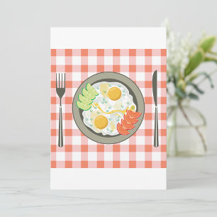 Fried Eggs On A Plate Invitations