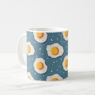 Fried Eggs on Blue Coffee Mug