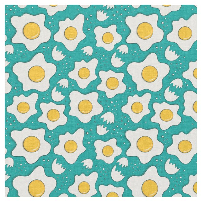  fried eggs pattern fabric (Close Up)
