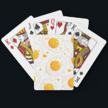 Fried Eggs  Playing Cards<br><div class="desc">Bright, playful, and instantly recognizable. This deck of playing cards features a seamless fried egg pattern with sunny golden yolks and soft whites scattered across a clean background. The design feels fun but still polished—quirky without being over the top. Perfect for game nights, poker nights, travel, or display. A great...</div>