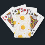 Fried Eggs  Playing Cards<br><div class="desc">Bright, playful, and instantly recognizable. This deck of playing cards features a seamless fried egg pattern with sunny golden yolks and soft whites scattered across a clean background. The design feels fun but still polished—quirky without being over the top. Perfect for game nights, poker nights, travel, or display. A great...</div>