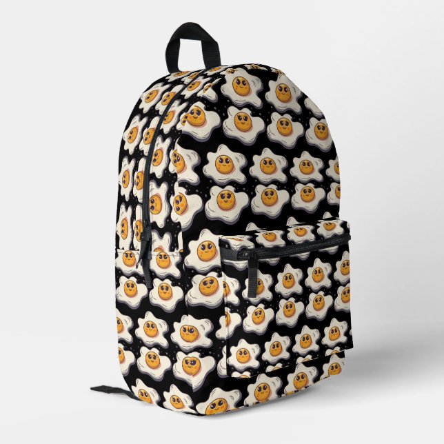 Fried Eggs Printed Backpack (Back Corner Left)