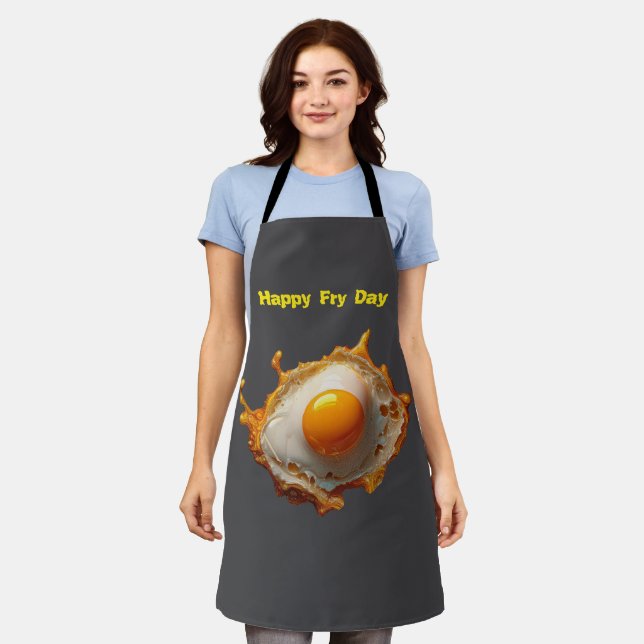 Fried Eggs Sunny side Up Happy Fry Day Apron (Worn)