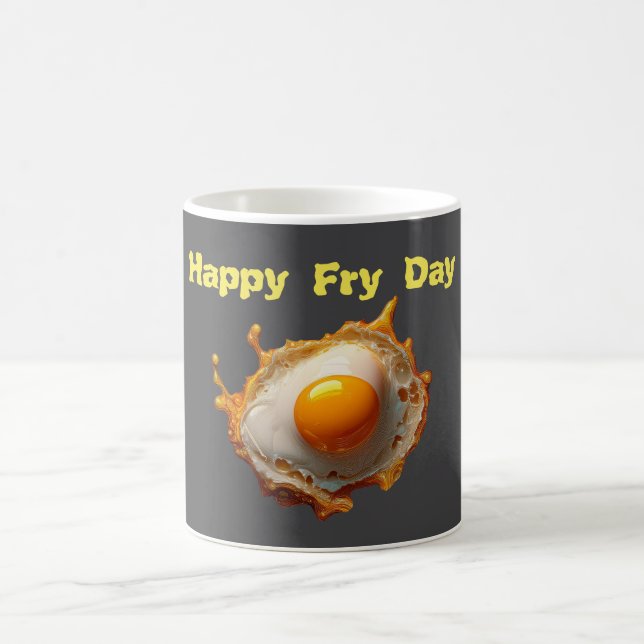 Fried Eggs Sunny side Up Happy Fry Day Coffee Mug (Center)