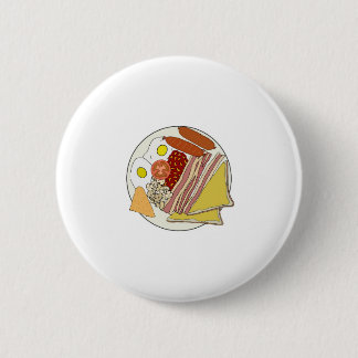 Fried English Breakfast Plate 6 Cm Round Badge