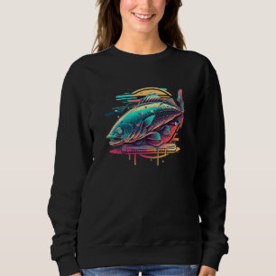 Fried Fish Synthwave 80s Retrowave Aesthetic 1 Sweatshirt
