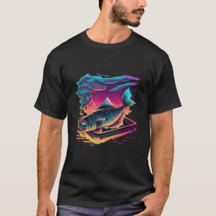 Fried Fish Synthwave 80s Retrowave Aesthetic 2 T-Shirt