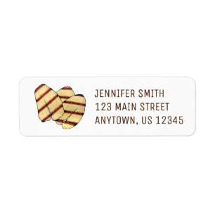 Fried Halloumi Grilling Cheese Vegetarian Chef Return Address Label
