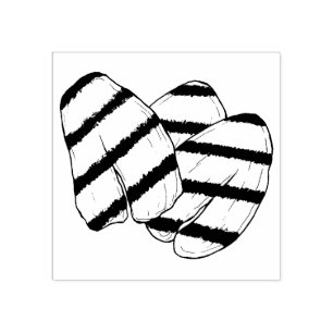 Fried Halloumi Grilling Cheese Vegetarian Chef Rubber Stamp