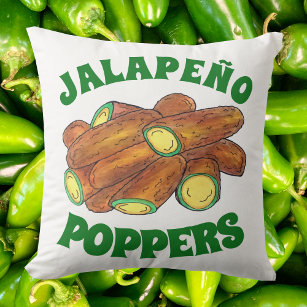 Fried Jalapeño Poppers Green Hot Jalapeno Pepper Cushion