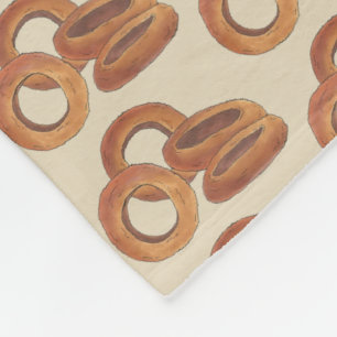 Fried Onion Rings Junk Fast Food Foodie Print Fleece Blanket