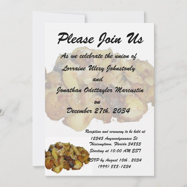 fried potatoes and onions with cheese.jpg invitation (Front)