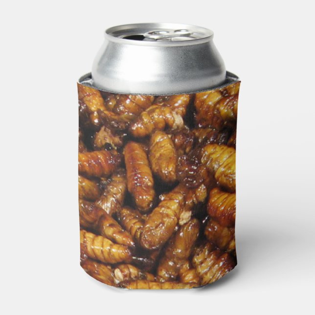 Fried Silk Worms ... Thai Street Food Can Cooler (Can Front)