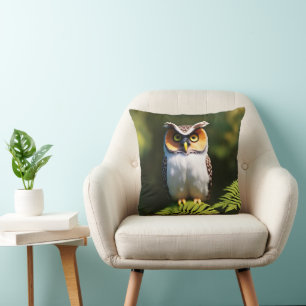 "Frieda the Screech Owl: A Nocturnal Beauty" Cushion