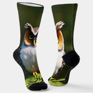"Frieda the Screech Owl: A Nocturnal Beauty" Socks