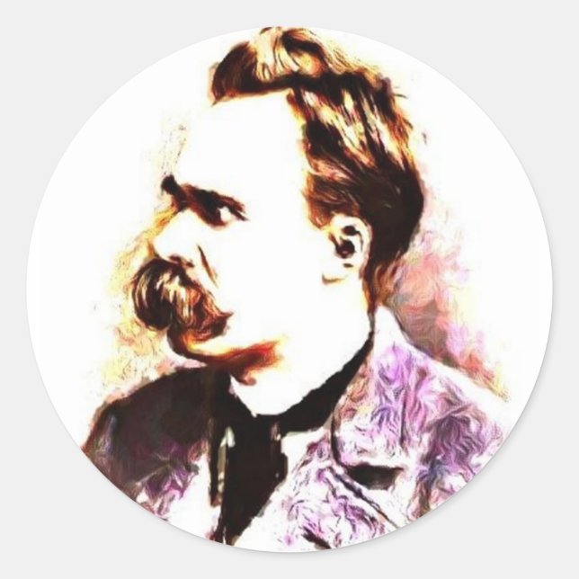 Friedrich Nietzsche Classic Round Sticker (Front)