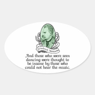 Friedrich Nietzsche Oval Sticker