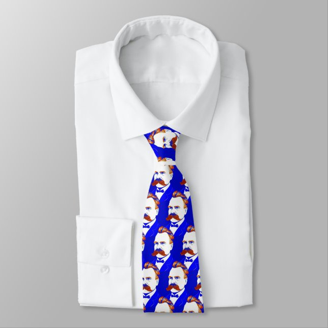 Friedrich Nietzsche Portrait -Graphic Illustration Tie (Tied)