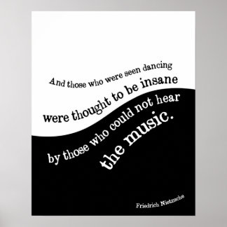 Friedrich Nietzsche quote poster Black and white