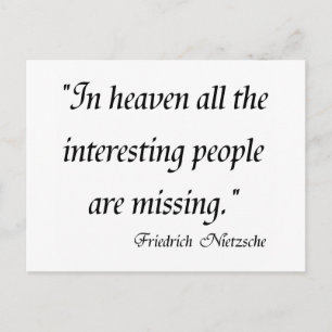Friedrich Nietzsche Quotes on T-shirts! Postcard