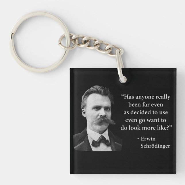 Friedrich Nietzsche Troll Quote Key Ring (Front)