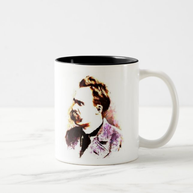 Friedrich Nietzsche Two-Tone Coffee Mug (Right)