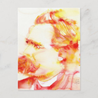 friedrich nietzsche - watercolor portrait.3 postcard